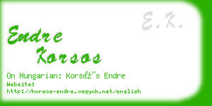 endre korsos business card